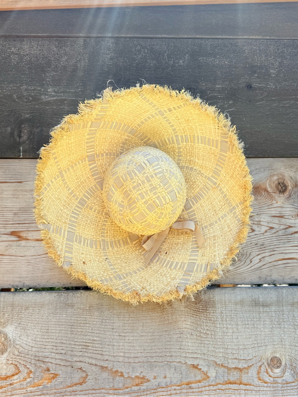 J. Crew Wide-Brim Floppy Straw Sun Hat with ribbon